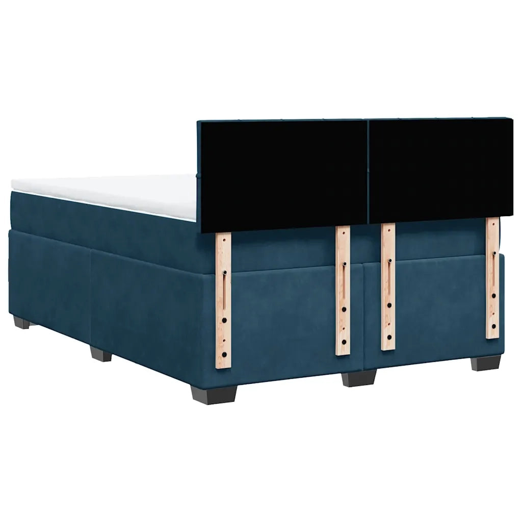 Giroletto a Molle con Materasso Blu 160x200 cm in Velluto