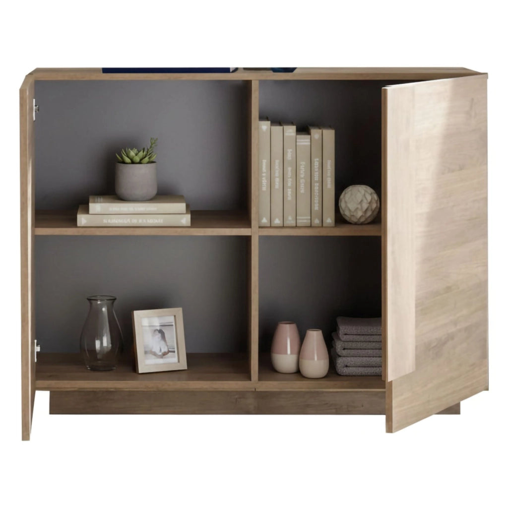 Madia Introd, Credenza 2 Ripiani, 120x44x90h cm Marrone Rovere