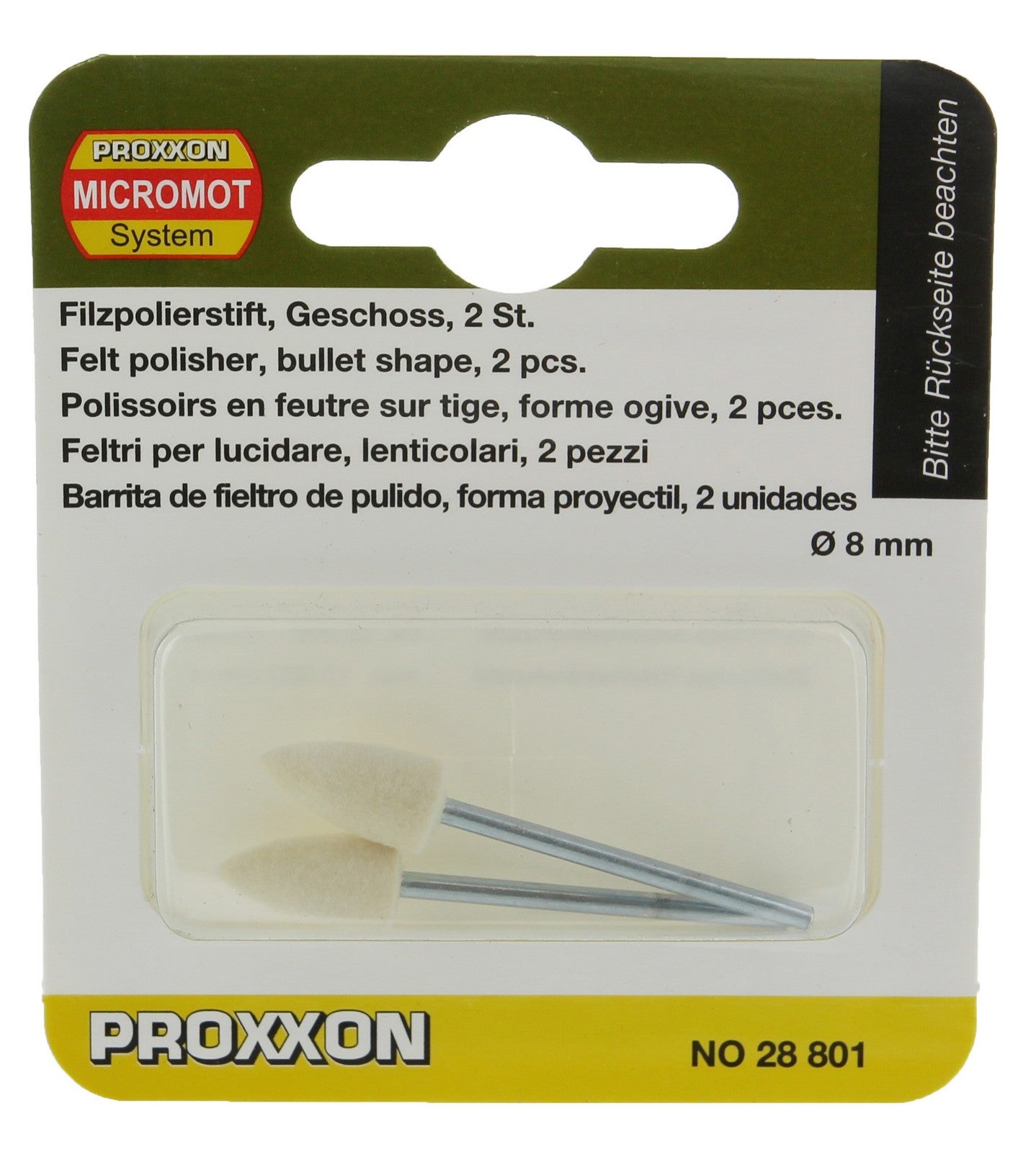 proxxon 28801 "figura 19"feltri conici (2 pz) cod:ferx.1729