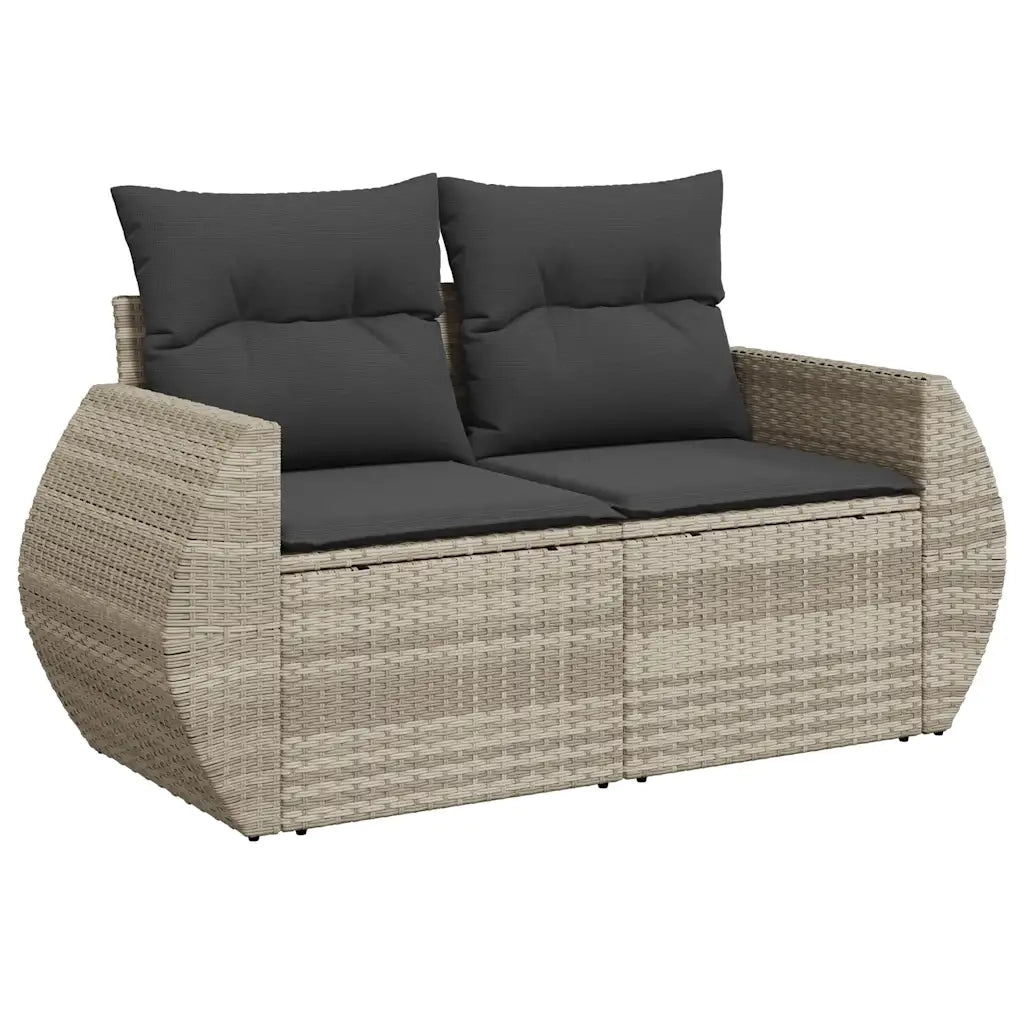 Set Divano da Giardino 6pz con Cuscini Grigio Chiaro Polyrattan 3275132