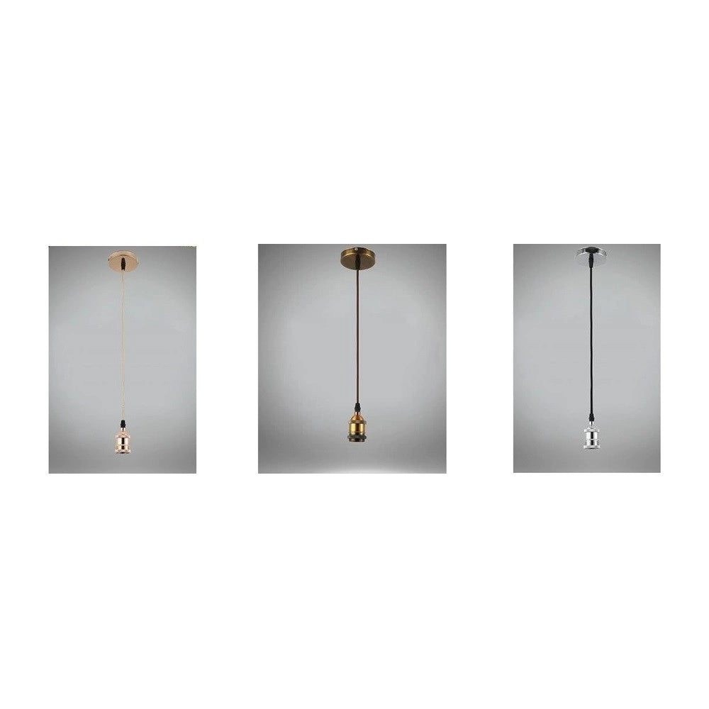 Trade Shop - Lampadario Portalampada A Sospensione Per Lampadine E27 Pendente 2 Metri E27-2m -