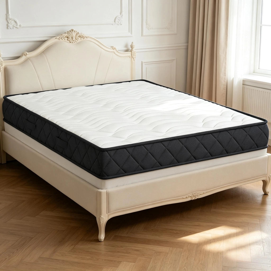 MATERASSO 140x190 cm Bianco/Grigio in poliestere e schiuma, 20 cm