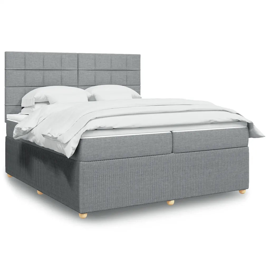 Giroletto a Molle con Materasso Grigio Chiaro 200x200cm Tessuto 3292163