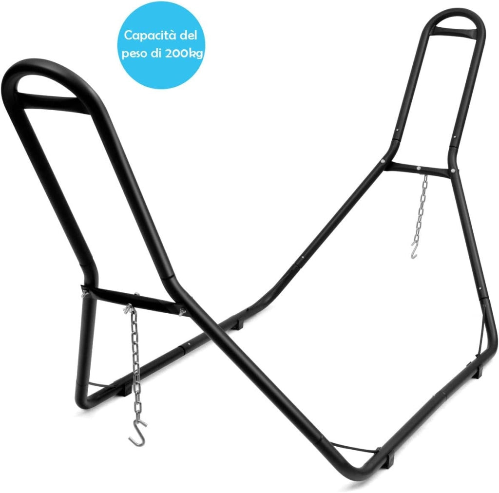 Supporto Universale per Amaca, Regolabile, Portata 200 kg | Telaio per Amaca, Adatto per Amache da 2,75 a 3,6 m di Lunghezza, per Terrazza Esterna Coperta da Giardino, Amaca Non Inclusa