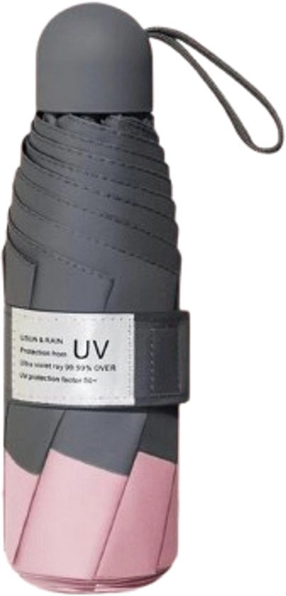 Parasole pieghevole - Impermeabile al vento - Ombrello UV-SPF 50+ compatto e portatile - Extra resistente - Rosa