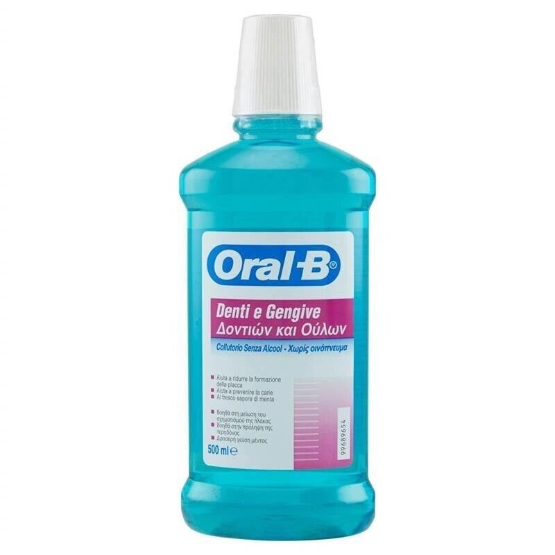 ORAL B SET 6 PZ X2  B COLLUTORIO SENZA ALCOOL DENTI E GENGIVE 500 ML