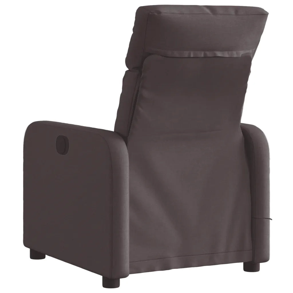 Divano Sedia-Poltrona Massaggio Reclinabile Elettrica Marrone Scuro Tessuto 796280