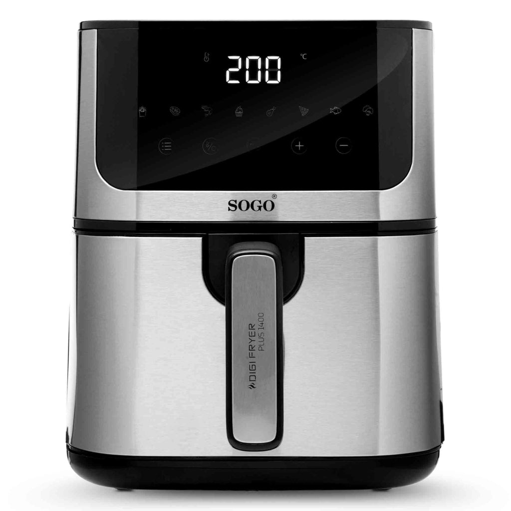 Friggitrice ad aria calda 5L, display LED touch, 8 programmi preimpostati, timer 60 min, cottura senza olio 1400W - SOGO