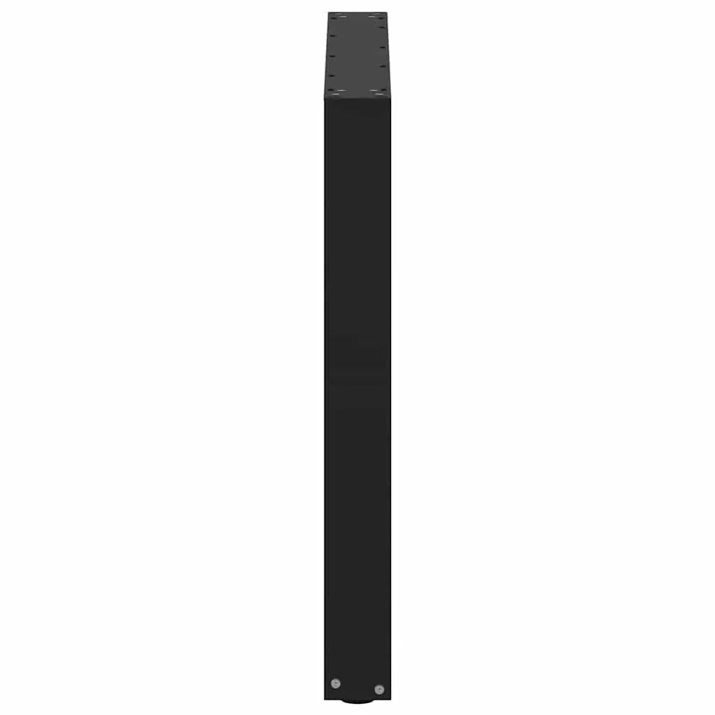 Set di 3 gambe per tavolo da pranzo a forma di U 80 x 72-73 cm con piedini regolabili design moderno in acciaio nero 02_0057444