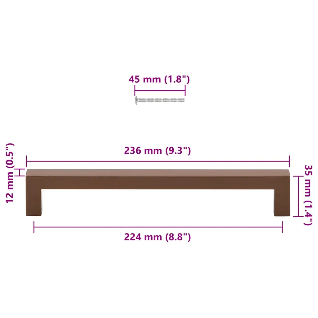 Maniglie per Mobili 5 pz Bronzo 224mm in Acciaio Inox CFW3924845