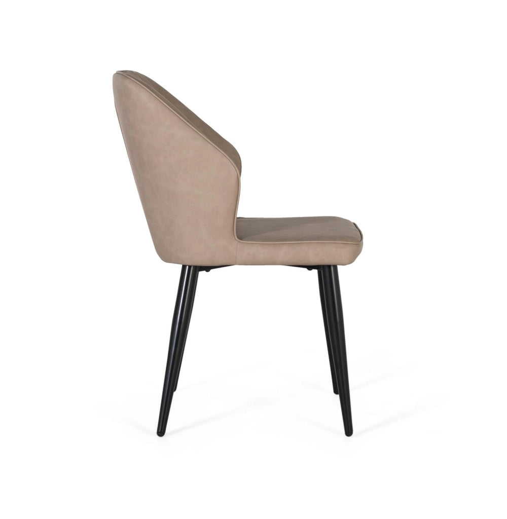 Set di due sedie rivestite in grigio e gambe in acciaio