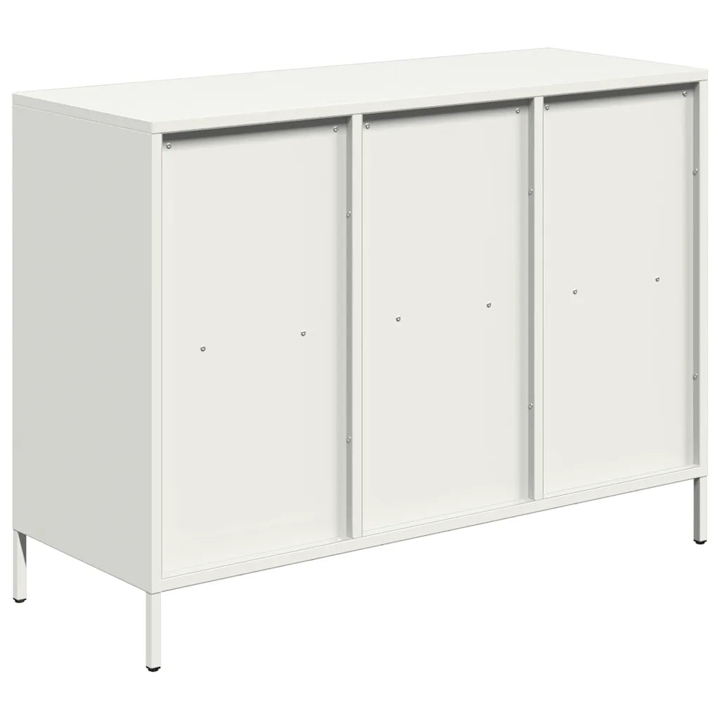 vidaXL Credenza Bianca 101,5x39x73,5 cm in Acciaio Laminato a Freddo