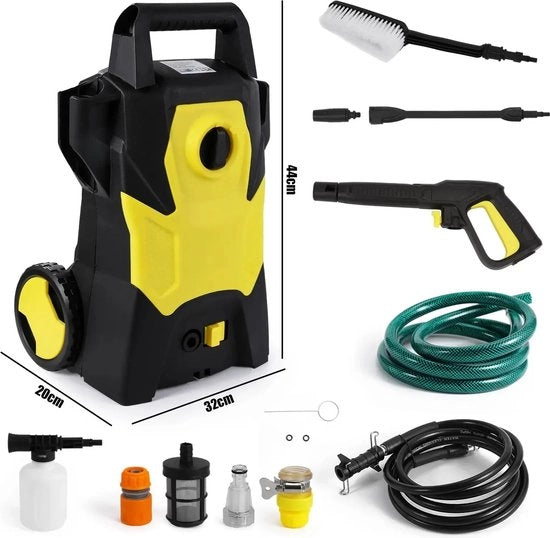 Macchina di Pulizia per la Casa da 1400W - Lavatrice a Alta Pressione Automatica, Sparatore d'Acqua a Mano, Spazzolatrice per Macchie e Pulitore di Tappeti per Auto e Mobili