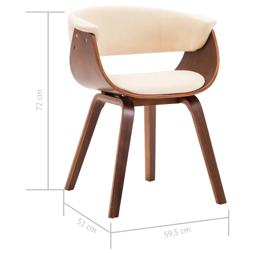Sedie da Pranzo 2 pz Crema in Legno Piegato e Similpelle cod mxl 25348