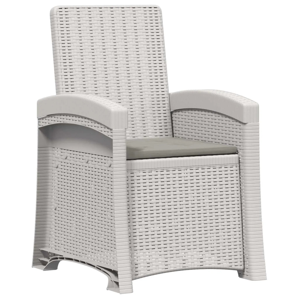 Set da Pranzo per Giardino 11 pz Bianco e Grigio Chiaro PP 3430178