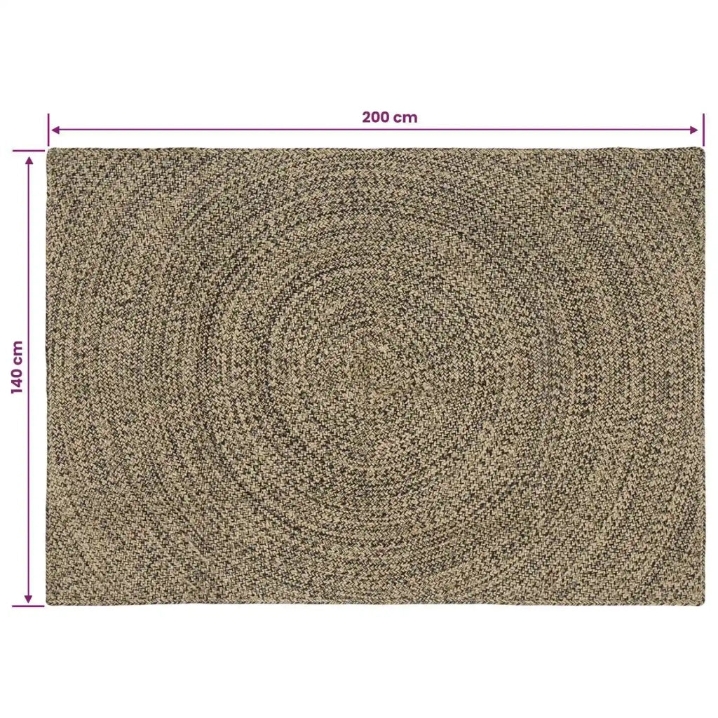 Tappeti per area Naturale e Nero 140 x 200 cm Juta