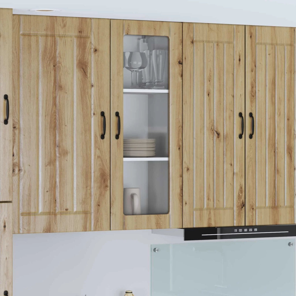Pensile da cucina | Mobile in vetro da parete LUCCA Rovere Artigianale