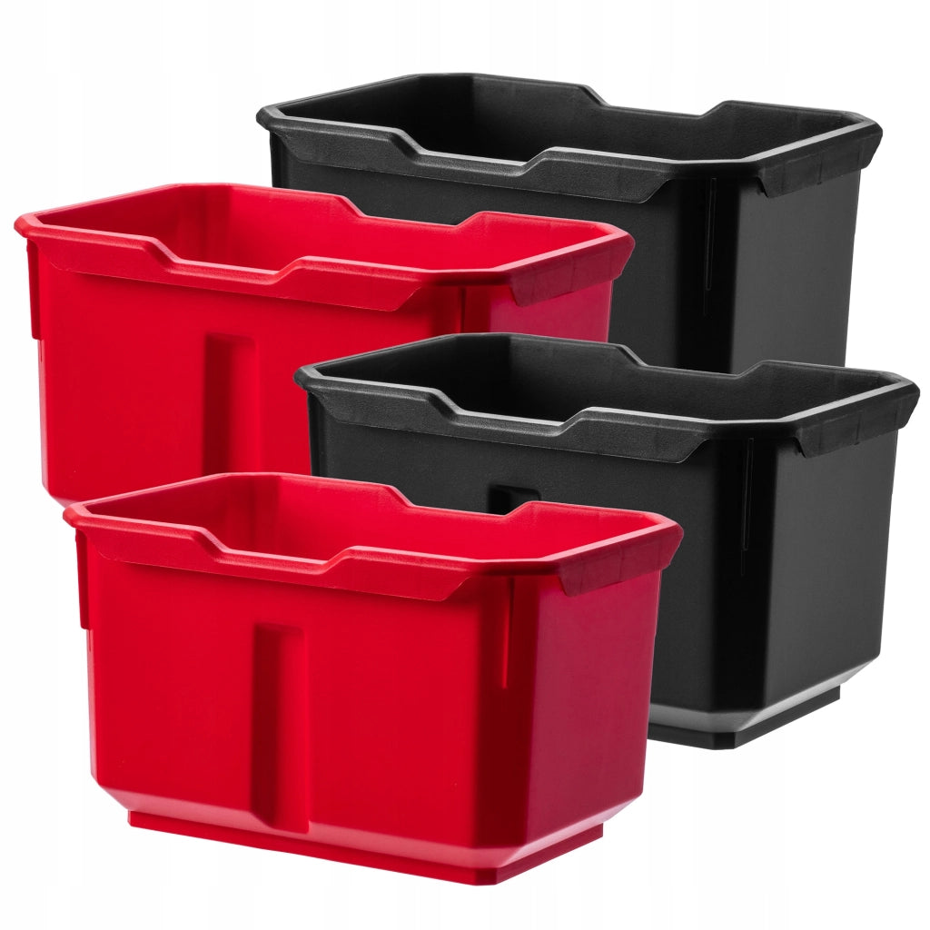 Set di 4 contenitori organizer in plastica KADAX per officina.