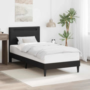 Struttura del letto con strisce LED Nero 80 x 200 cm Similpelle 42028004