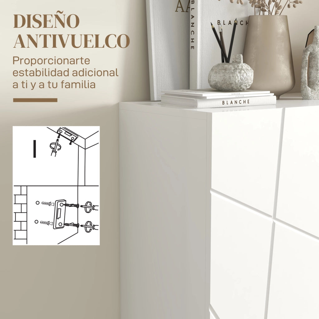 Armadio per Scarpe con Ripiani Aggiustabili ¨C zephmum ¨C Bianco 72x31.5x95 cm