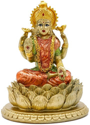 Statua Lakshmi in Antico Colorito - Dimensioni 6,3 cm - Realizzata in Poliressina - Decorazione per Interni