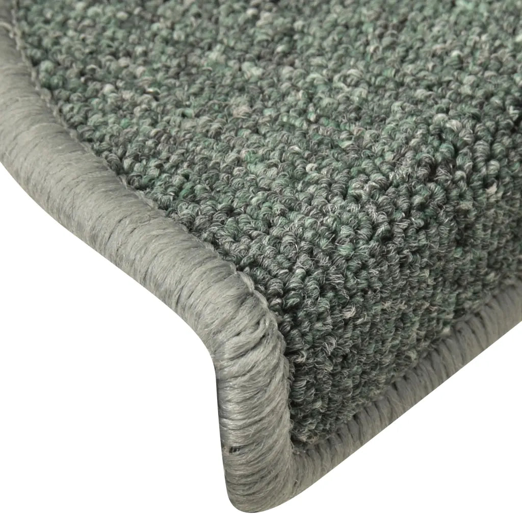 Tappetini per scale 15 pz | Gradini per Scale 56x17x3 cm Verde scuro semicircolari
