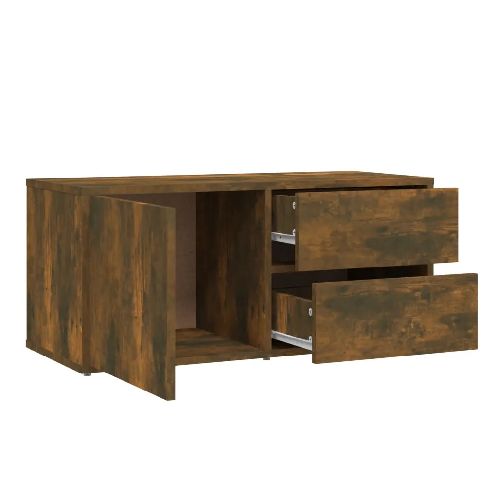 Mobile Porta TV Rovere Fumo 80x34x36 cm in Legno Multistrato 815495