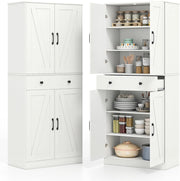 Armadio da cucina alto, 183 cm, buffet, da cucina, a buffet, con cassetto e ante, armadietto alto con ripiani regolabili, armadietto multiuso