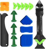 Strumento di rimozione della malta in silicone con 6 squeegee intercambiabili - Set di 15 pezzi