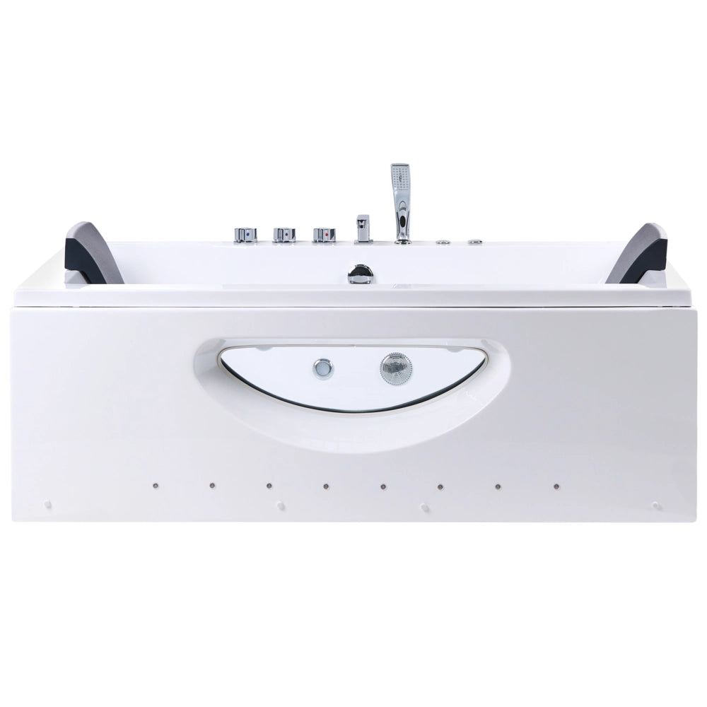 Vasca idromassaggio bianco ABS Getti d'acqua massaggianti Luci LED Poggiatesta Massaggio Getti d'Acqua Rettangolare 180 x 85 cm
