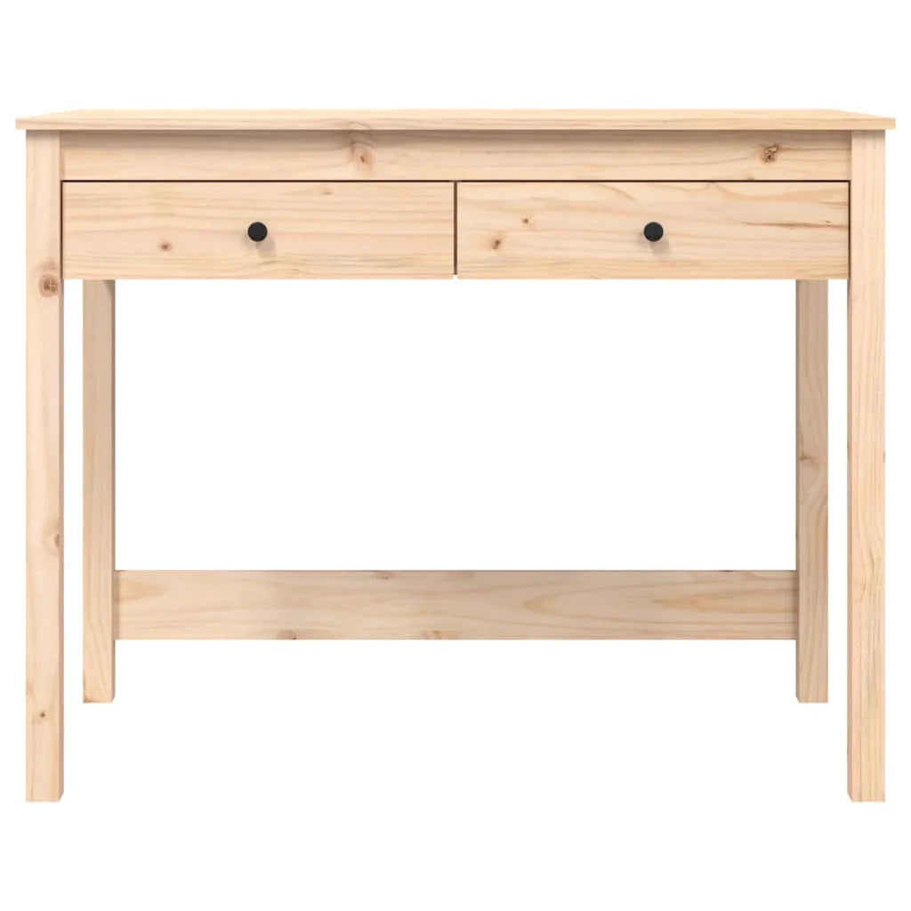 Scrivania postazione di lavoro scrivania per computer mobile da studio con cassetti 100 x 50 x 78 cm legno massello di pino marrone 02_0023459