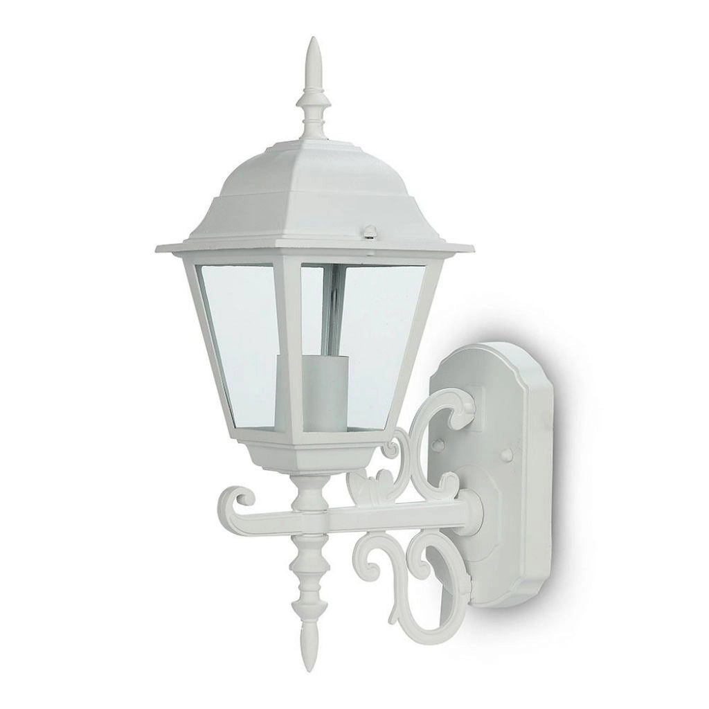 V-TAC VT-760 Lampada LED da Muro a Lanterna Piccola con Portalampada E27 (Max 60W) Rivolta in Alto Colore Bianco Opaco IP44 SKU 7520