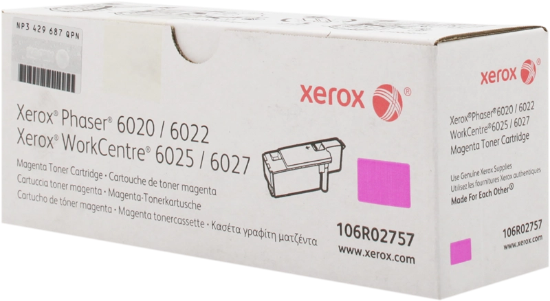 Xerox Cartuccia toner Magenta a Capacità standard da 1000 Pagine per Phaser® 6020/6022, WorkCentre® 6025/6027 (106R02757)