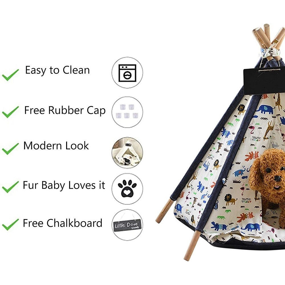 Trade Shop - Tenda Per Cani Gatti Rimovibile Lavabile Con Morbido Cuscino In Tela 60x60x90cm -
