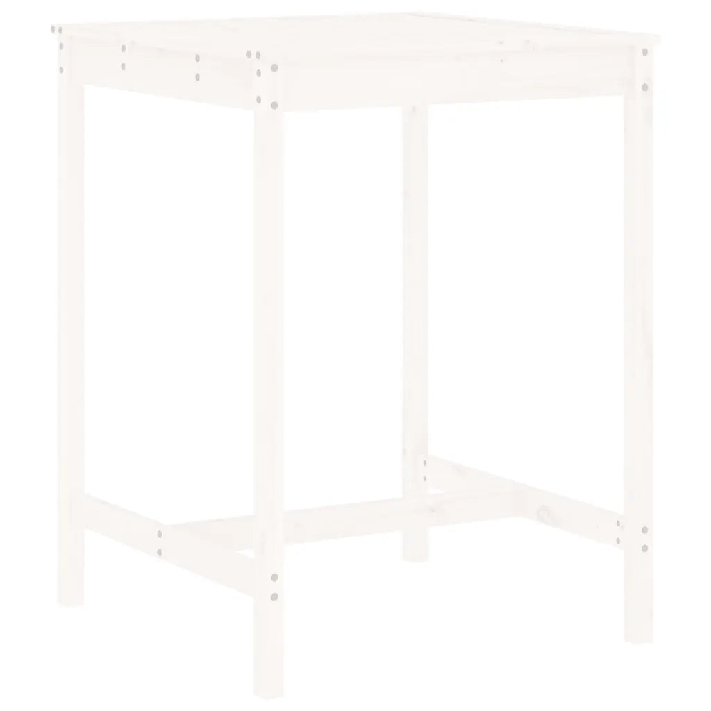 Set Bar da Giardino 3 pz | Set Salotto da Giardino Bianco in Legno Massello di Pino