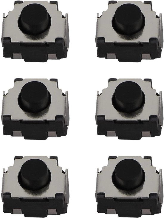 Microschakelaar L R Knop - 6 pezzi - Tastiera tattile - Bumper - Nero - Adatto per Nintendo Switch 2DS 3DS XL - Incluso - Codice del prodotto: 123456