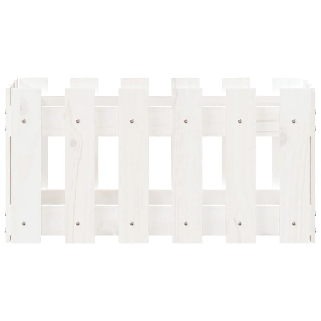 Fioriera rialzata per piante fiori e terrazze con design a recinzione 60 x 30 x 30 cm pino bianco massiccio 02_0038104
