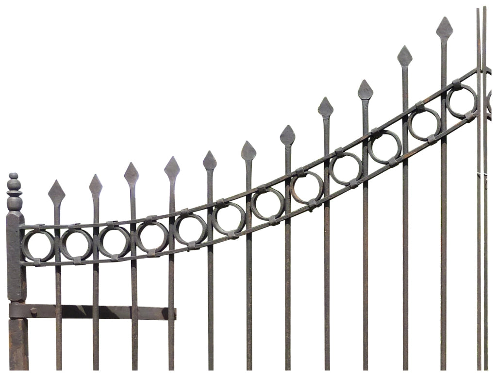 Biscottini Cancello in ferro pieno L335xPR12xH245 cm. Made in Italy interamente forgiato