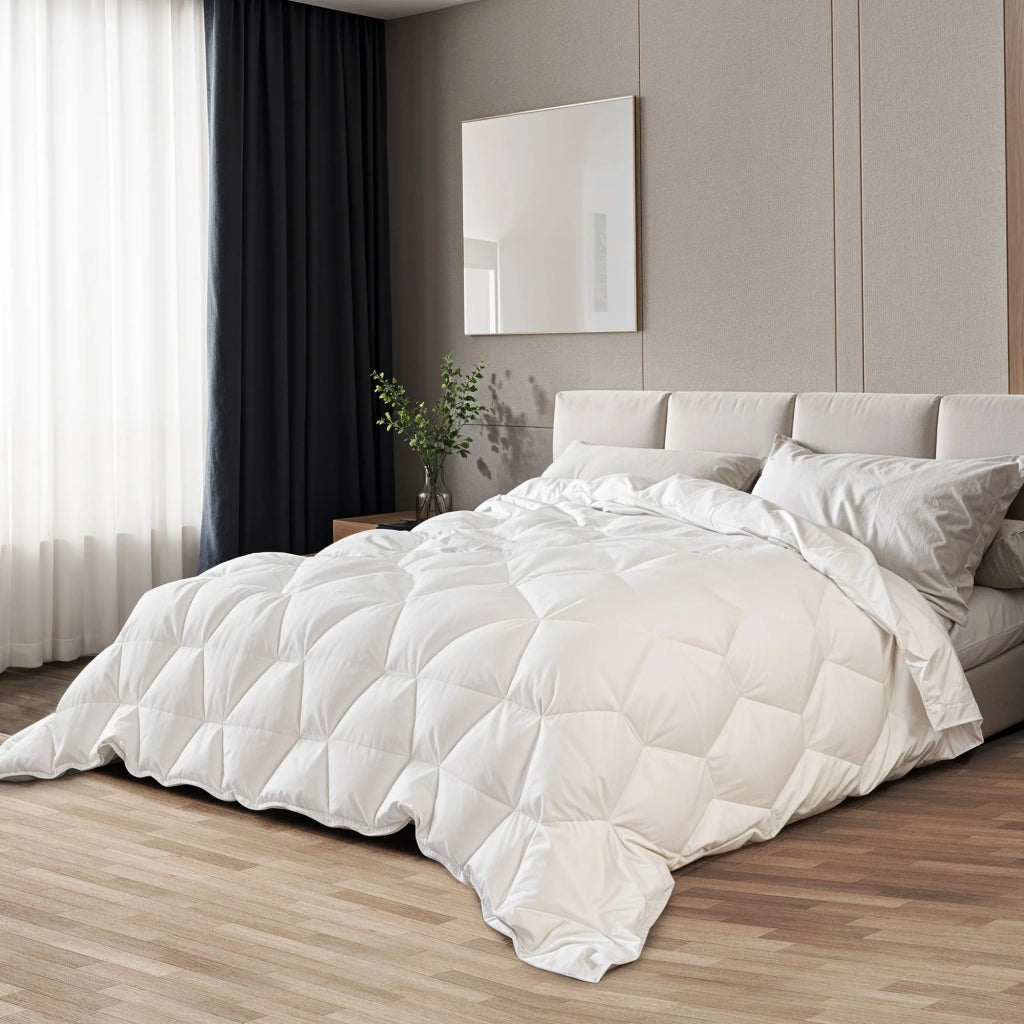 Piumino Invernale 140 x 200 cm da 400 gr | Morbida e Calda Imbottitura in Ovatta Soft | Piumone Trapuntato in Microfibra Anallergica Bianca | Piumino Letto Singolo