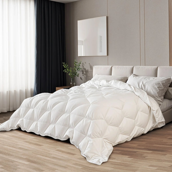 Piumino Invernale 140 x 200 cm da 400 gr | Morbida e Calda Imbottitura in Ovatta Soft | Piumone Trapuntato in Microfibra Anallergica Bianca | Piumino Letto Singolo