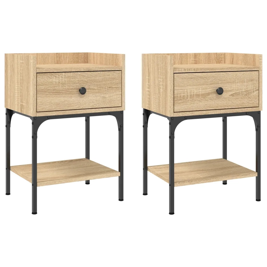 Set di 2 Comodini | Armadio da Notte | Mobiletto da notte Rovere Sonoma 40,5x31x60 cm in Legno Multistrato