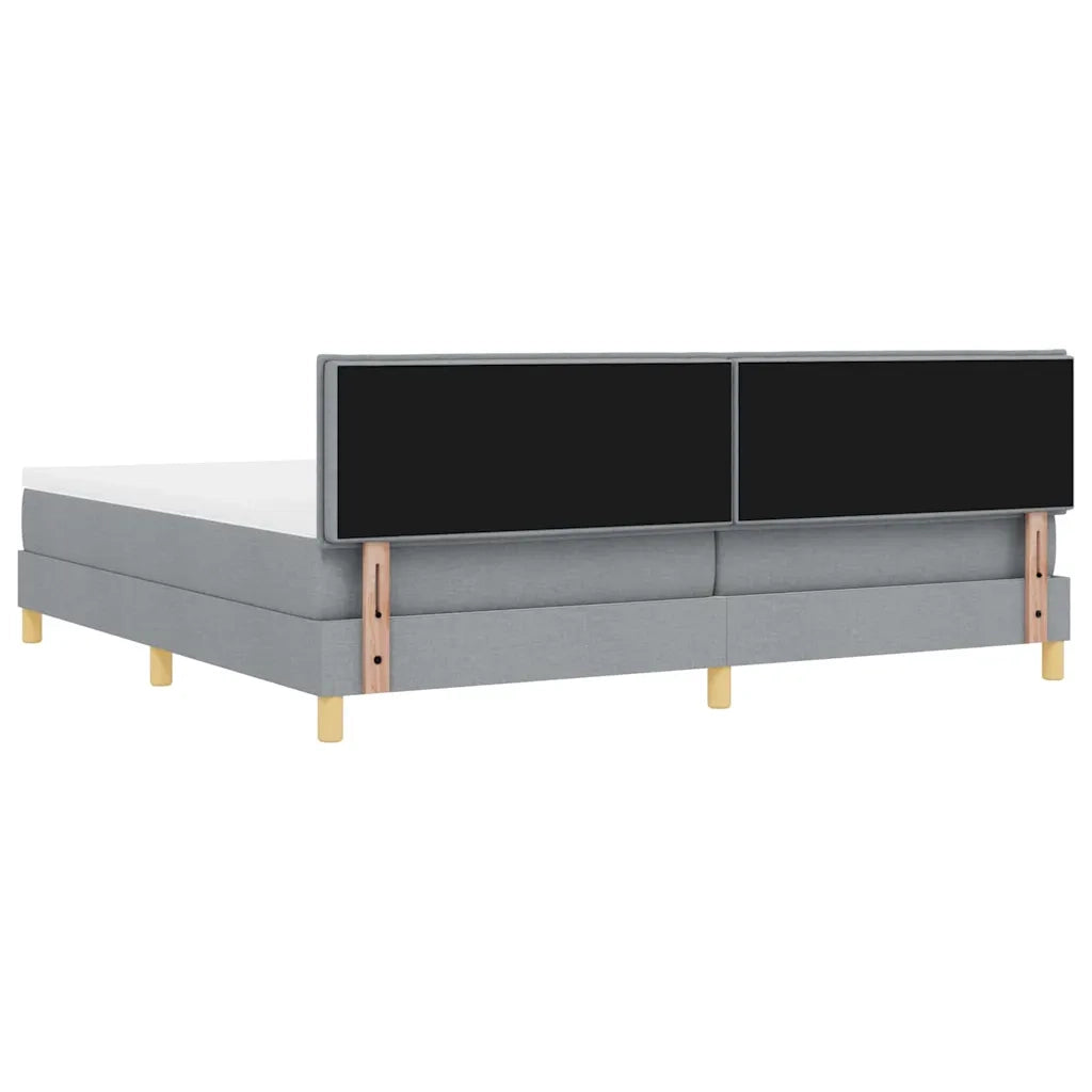 Letto a Sorgente LED Grigio chiaro 200 x 200 cm Tessuto 3342464