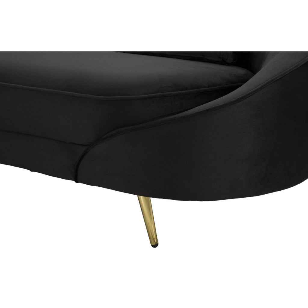 Divano VKH43, Nero, Legno, 185x84x68 cm