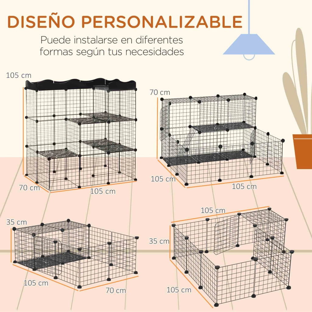 Recinto per Animali Domestici ¨C zephmum ¨C Grigio 105x70x116 cm