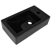 Lavabo con foro rubinetto 46 x 25,5 cm lavabo in ceramica nera 02_0002542