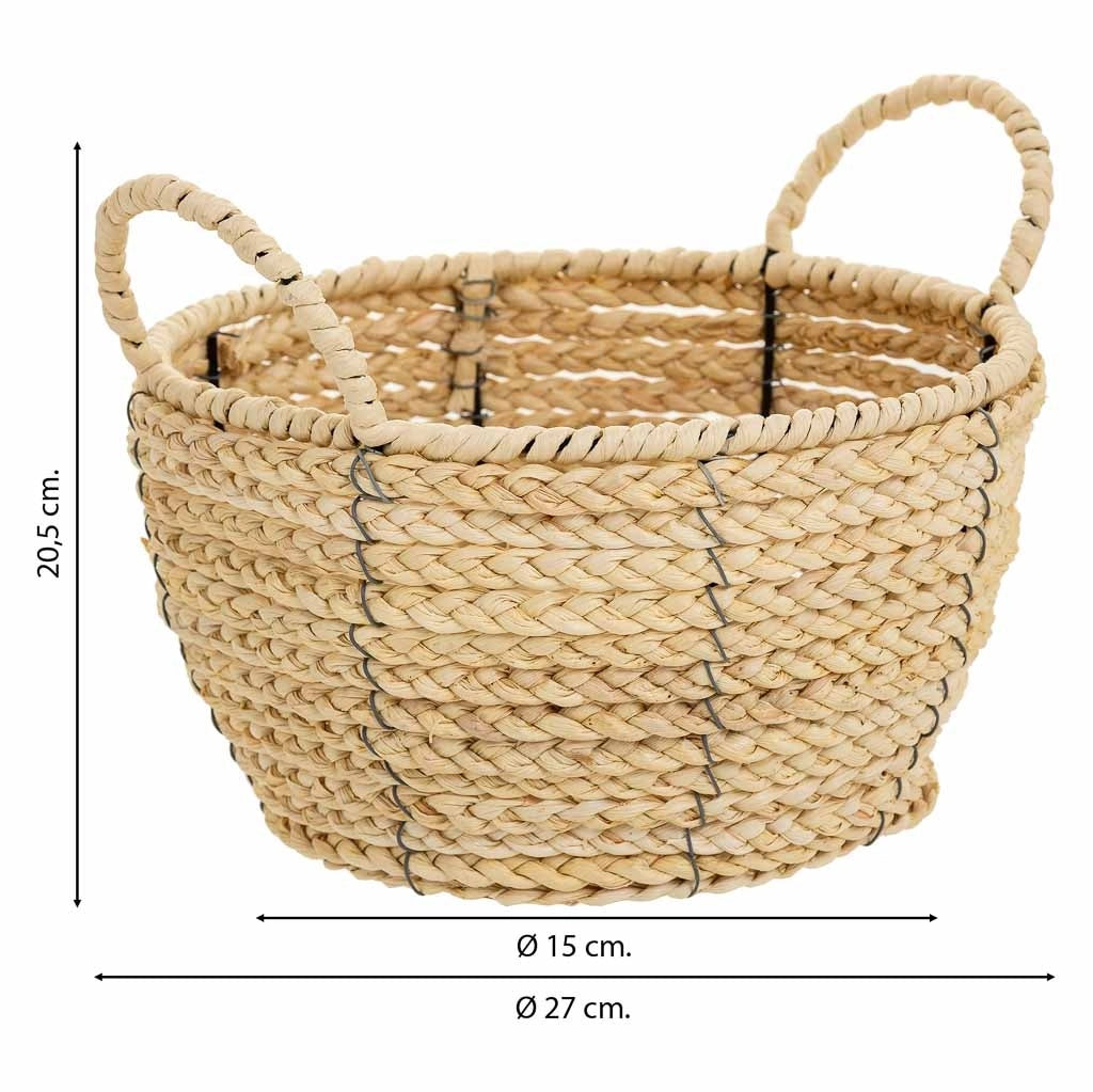 Cesto in fibra naturale e corda di carta marrone D27x15/20,5