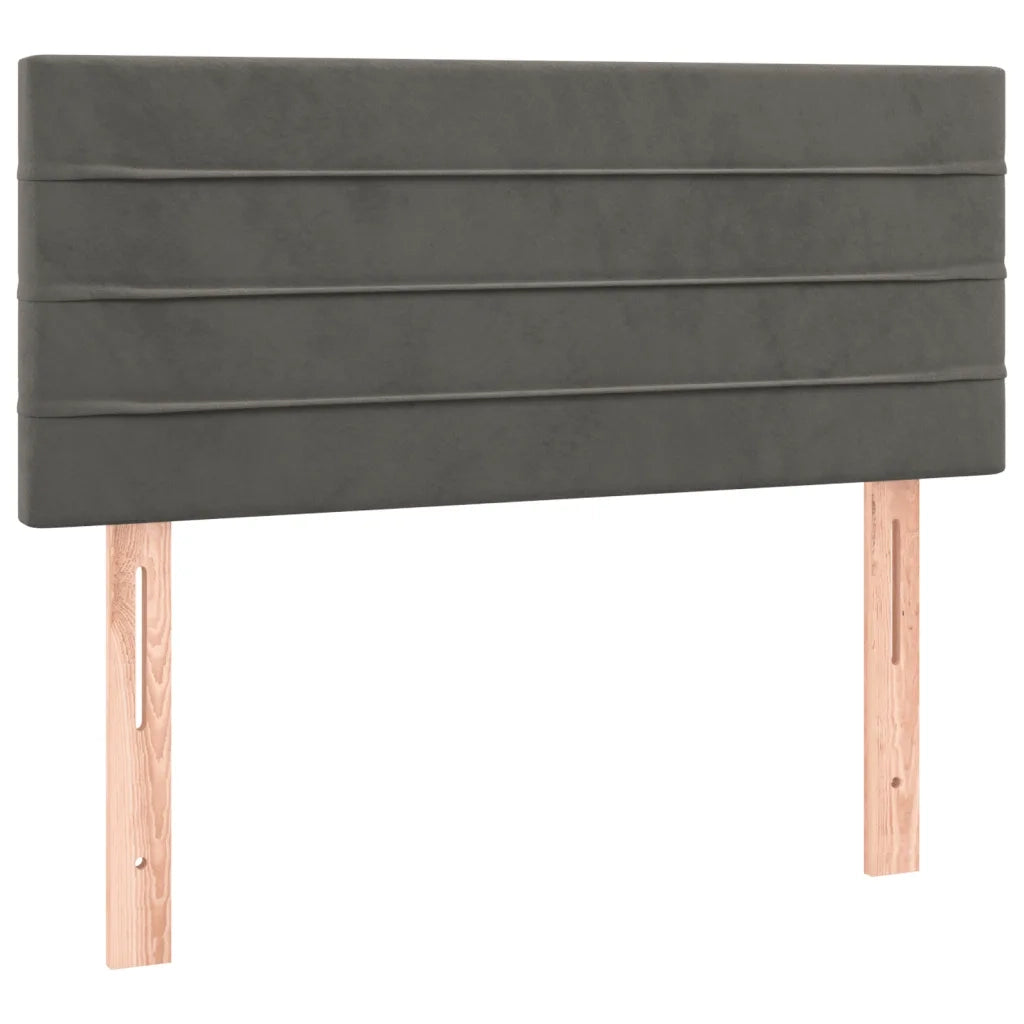 Giroletto a Molle con Materasso Grigio Scuro 90x190 cm Velluto