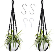 Bacche Macramé Porta Piante, 2-pack Bacche Porta Piante per Piante da Interno, Decorazione Interna ed Esterna, Bacche a Mano (90 cm)