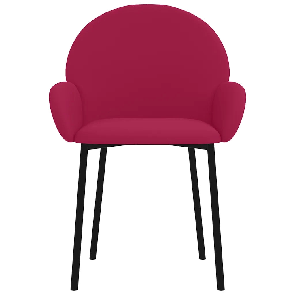 Sedie da Pranzo 2 pz Rosso Vino in Velluto 344768