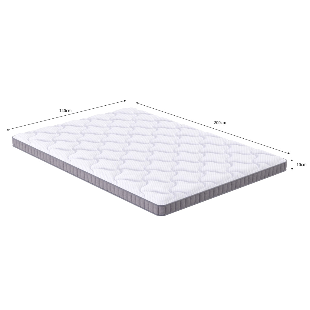 Materasso a molle insacchettate 7 zone con memory foam H3 H4 in schiuma e molle bianco 140×200×10 cm
